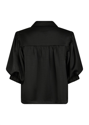 Etta heavy sateen skjorte Black Neo Noir 